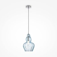 EUSTOMA BLUE GLASS PENDANT, NICKEL