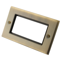 Antique Brass MAB2G4MP - 2 Gang 4 Module Euro Plate