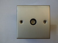1 Gang Co-Axial Socket Satin Chrome