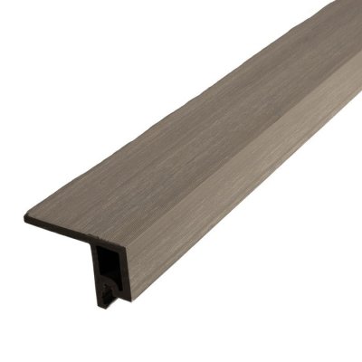 Linear Slatted Start/End Trim 2.9m Driftwood 49x76mm for Tippers Composite Cladding