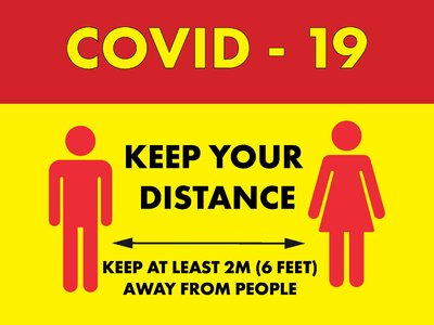 Keep your distance Hanging Sign 600 x 450mm