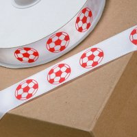 Printed Ribbon Football 20mm x 25m Red