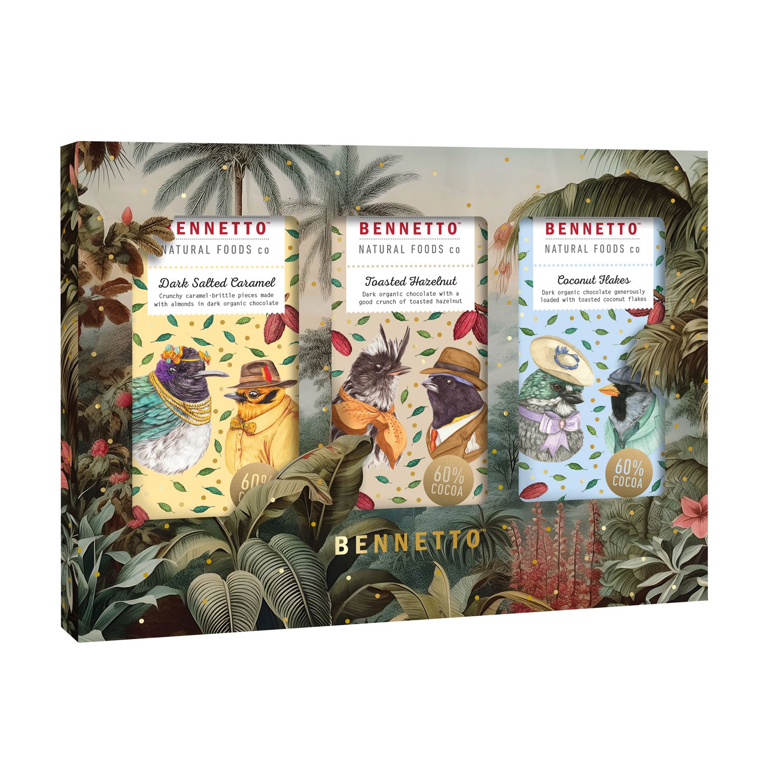 Organic & Vegan Friendly gift pack - salted caramel hazelnut coconut 8x240g