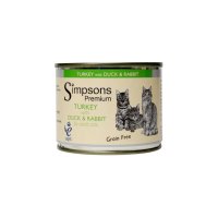 Simpsons Premium Adult Cat Can - Turkey with Duck & Rabbit 200g x 6