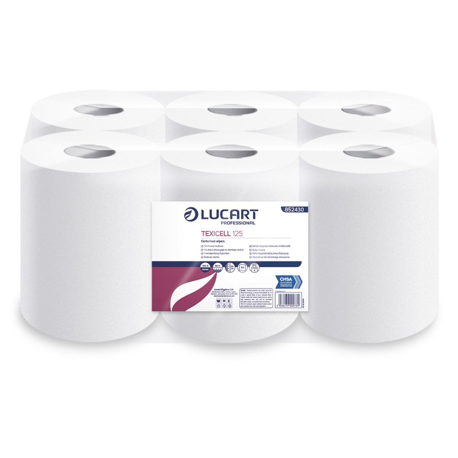 Lucart Texicell 125 Centrepull Wipers White 50m x 6 rolls