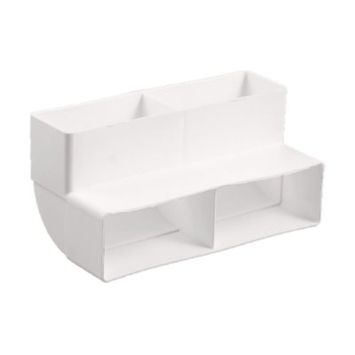 Bocht PVC wit verticaal 2x 110x54