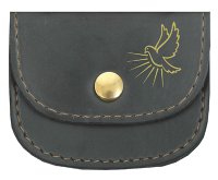 Confirmation Rosary Purse/Black/Bonded Leather   (F64495)