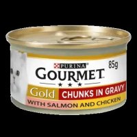 Gourmet Gold Cat Salmon & Chicken in Gravy Tin 12x85gm 