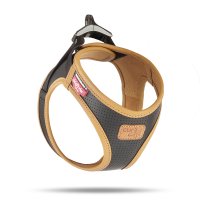 Curli Apple Leather Dog Harness Black Extra Small