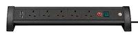 1156253515 PREMIUM-OFFICE-LINE EXT WITH USB-CHARGER AND SAFETY FUSE BUTTON 2100mA 5-GANG 3M 1.5 BLACK