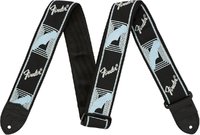 FENDER GUITAR STRAP BLACK / LIGHT GREY BLUE