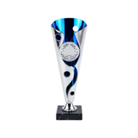 28cm Blue & Silver Plastic Cup (V202S)