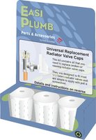 Easi Plumb 3 Pce White Universal Replacement Radiator Valve Cap Set