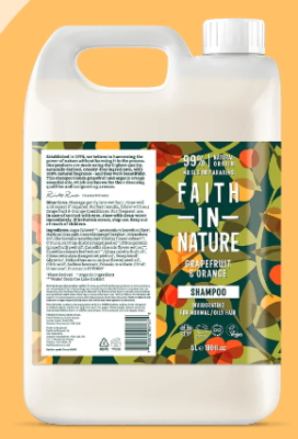 5L FAITH IN NATURE GRAPFRUIT & ORANGE SHAMPOO