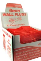 BOX/50 CLIPS X 20 6MM WALLPLUGS