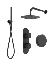 ALITA KNURLED BATH SET 3 MATT BLACK