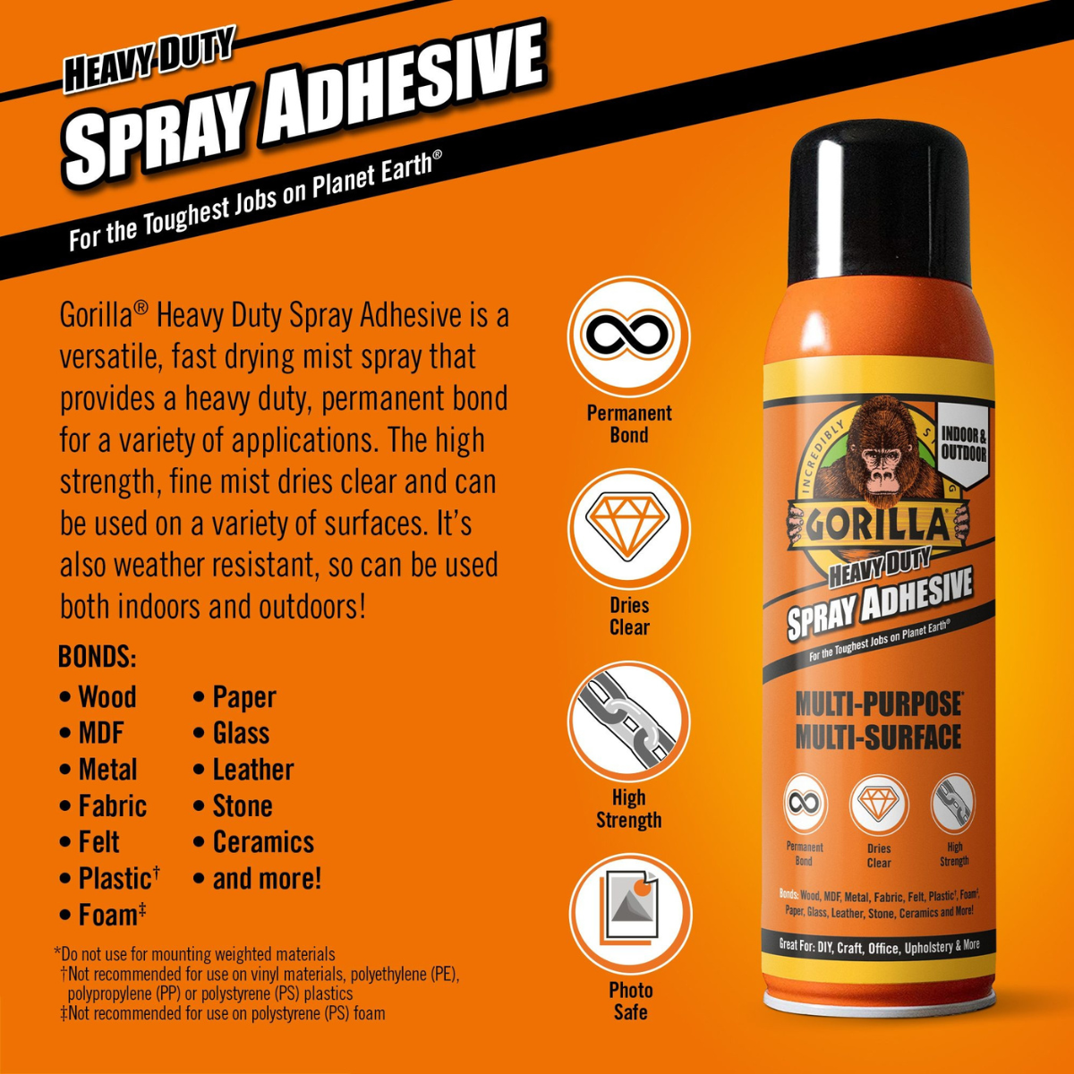 Gorilla Heavy Duty Spray Adhesive 400ml