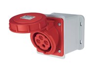 IP67 Wall Mounting Inclined Box Socket 3 Pin + Earth + Neutral 380-415V 32A