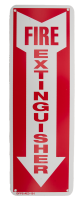 Fire Extinguisher Arrow, 4" x 12", Rigid Plastic (.030) w/4 hole