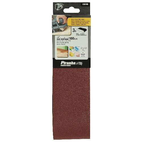 Black & Decker Piranha Sanding Belt 75x457mm 100G (3 Pack)
