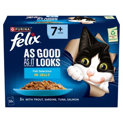 Felix Senior AGAIL Pouches 7+ Fish 4 x 12 x 85g