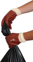 Red PVC Knitted Wrist Glove (R123)
