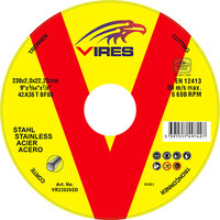 Vires S/S Cutting Disc D/C 230mm x 2.0mm