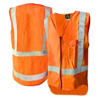 Hi-Vis TTMC Vest, Zip, D/N Flame Ret, Orange