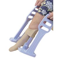 Heel Guide Compression Stocking Aid has handles also feature 3 gripping levels to accommodate different heights and hand sizes.