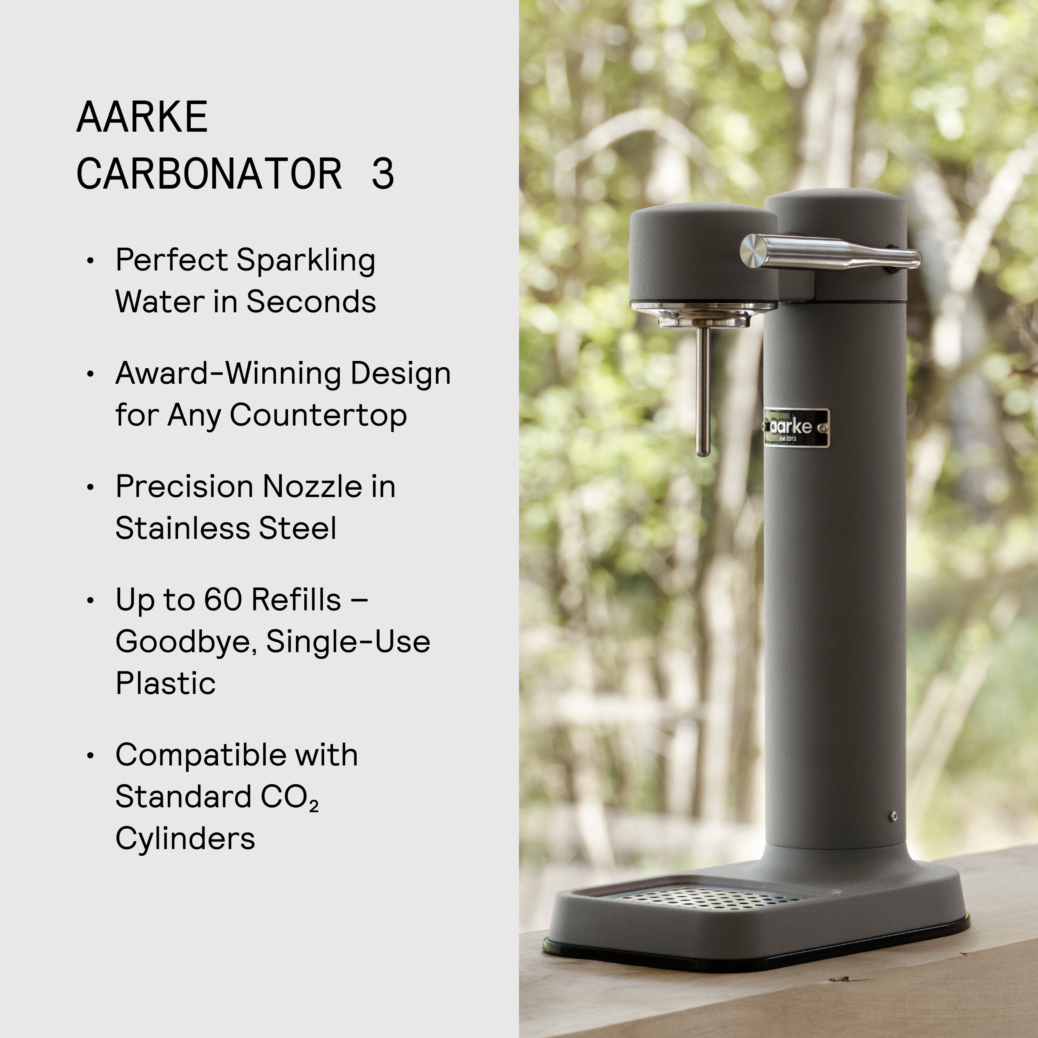 Aarke Carbonator 3 - Matte Grey - Product Info