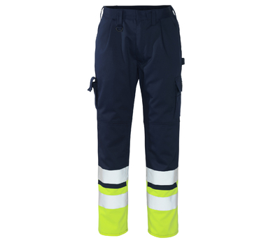 MASCOT Patos High Visibility Trousers Navy/Hi-Vis Yellow