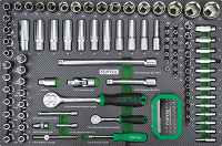 133PCS 1/4"&1/2" Dr 6PT Flank Socket Set