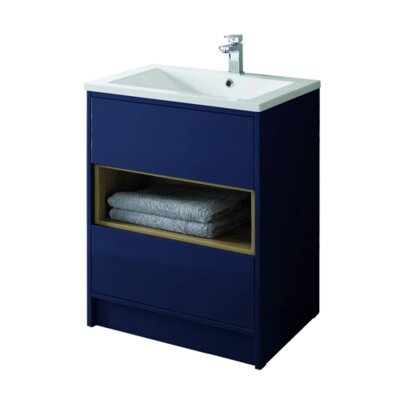 Lucca 60cm Floor Standing Vanity Unit - Matt Sapphire Blue