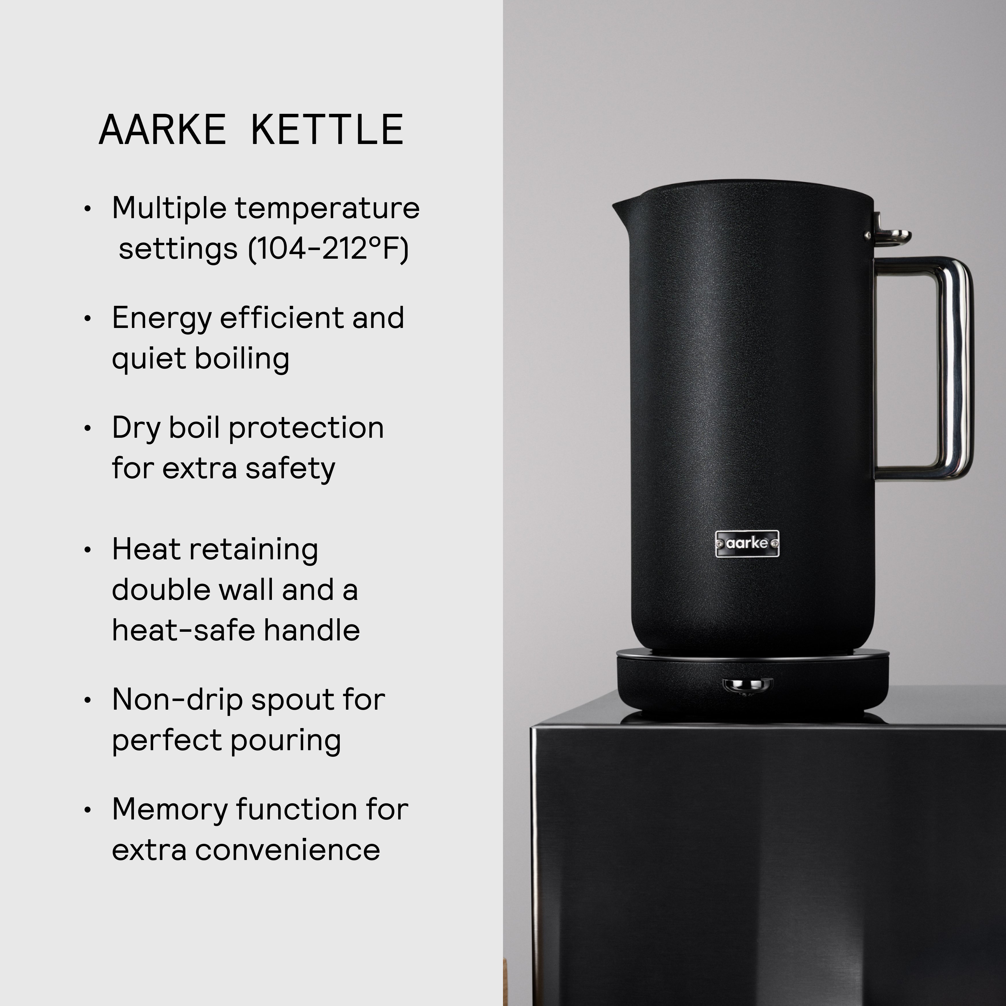 Aarke - Electric Kettle - Matte Black | IC Plus