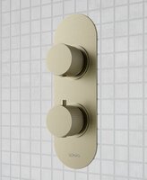 ALITA KNURLED DUAL CONTROL  2 OUTLET SHOWER VALVE BRUSHED NICKEL