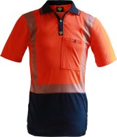 PCP1231-Hi-Vis D/N Segmented Tape Microfibre S/S Polo