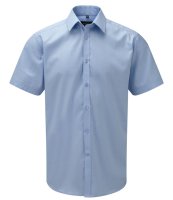 Russell Collection Men's Short Sleeve Herringbone Shirt