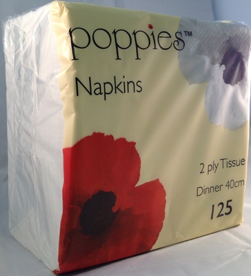 DINNER NAPKINS WHITE 2ply 40cm c/s2000