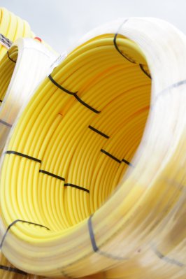 MDPE Pipe Yellow 25mm x 50m PE80 SDR11 Shell Coat Gas Pipe