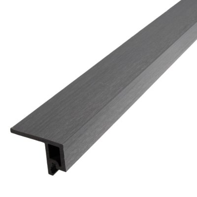 Linear Slatted Start/End Trim 2.9m Grey 49x76mm for Tippers Composite Cladding