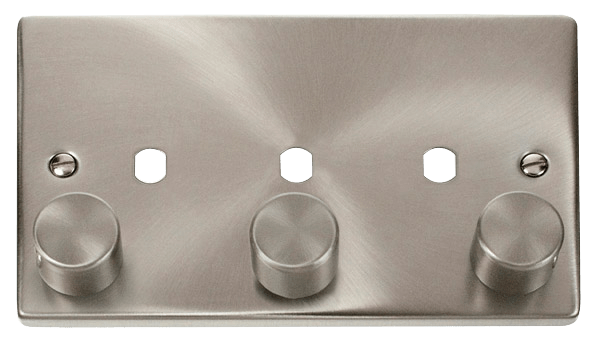 Click Deco 3G Dimmer Plate C/w Knobs Satin Chrome VPSC153PL