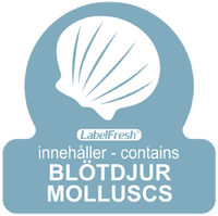 Allergen Lable - Molluscs, 30x30mm, 500 labels per roll