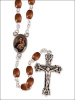 Loose Wood Rosary/Brown/St.Anthony  (L/62901)