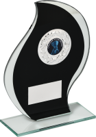 17.5cm Black/Mirror Glass Plaque&Trim (V201S)