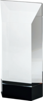 18cm Clear/BK Crystal Award (Satin Box)