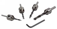 Drill and Countersink Set 3mm 4mm 5mm and 6mm for Wood with Hex Key