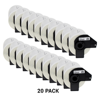 Compatible Brother DK11209 Black on White 29mm x 62mm Page Yield Pack of 20