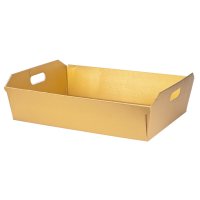 Gold Silk Hamper Basket 310 x 220 x 90 - Pack of 1