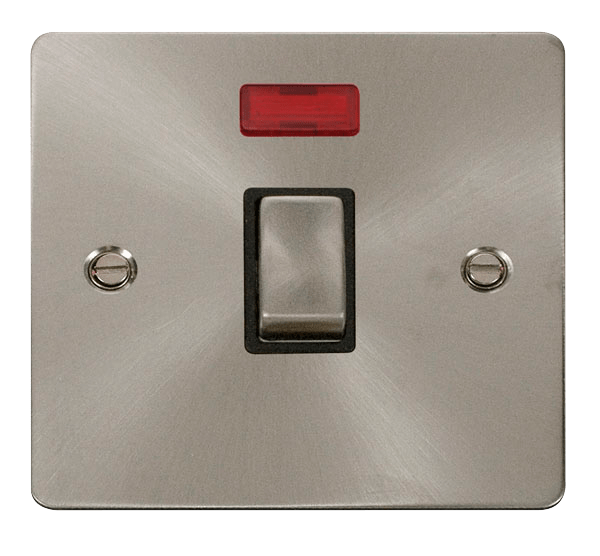 Click Define 20A DP Switch + Neon Brushed Steel Black Insert FPBS723BK