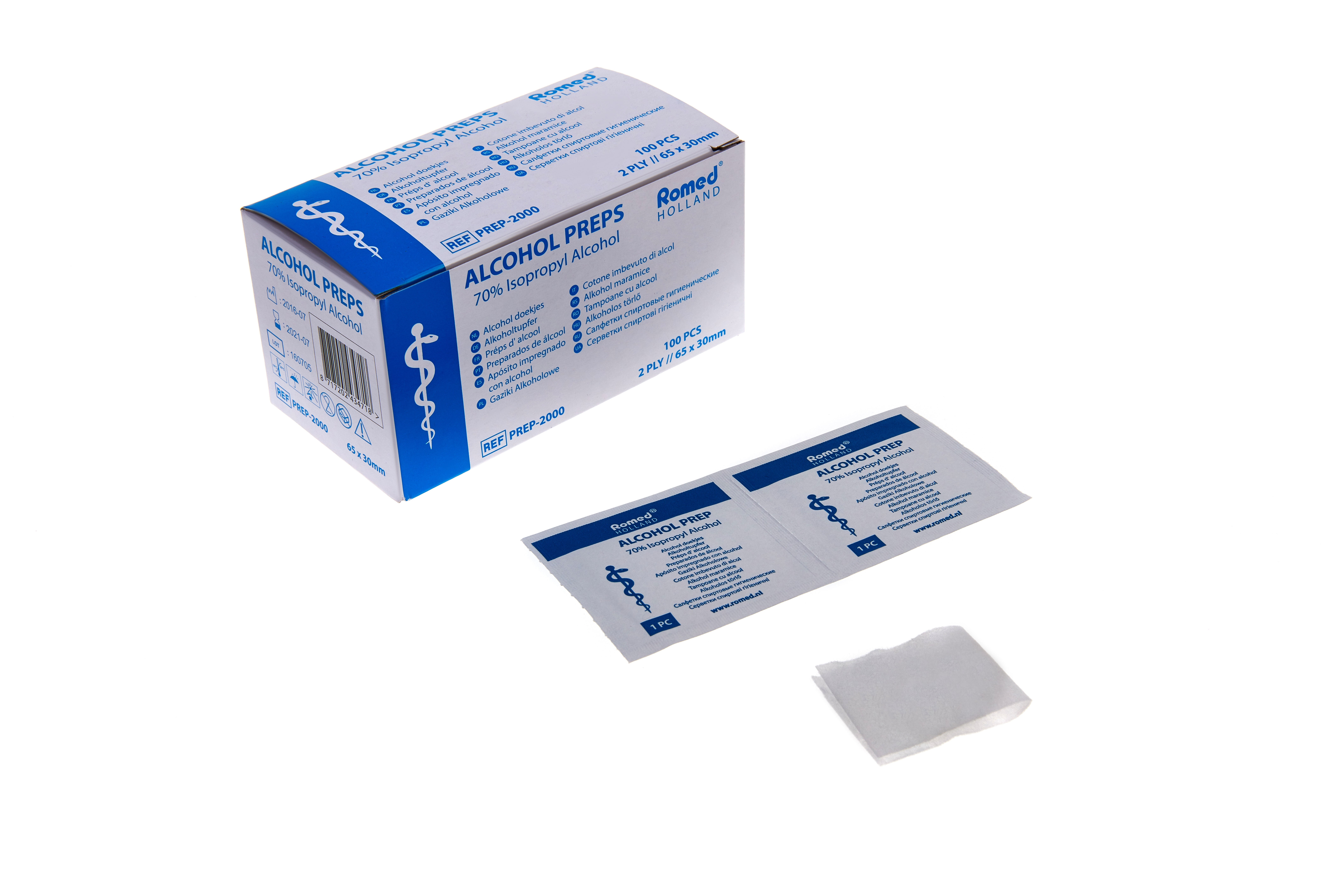 Romed Alcohol Preps 70% Isopropyl Alcohol Pack X 100 - DMI Dental Supplies Ireland - Next Day Delivery